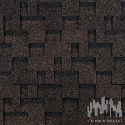 Гибкая черепица Дёке ЕВРАЗИЯ, серия Лабиринт, цвет коричневый