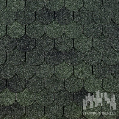 Гибкая черепица Дёке ЕВРАЗИЯ, серия капля, цвет ЗЕЛЁНЫЙ