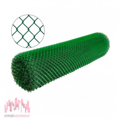 Сетка рабица в ПВХ 1,5 м*10 м., 2,4 мм. (ячейка 55*55 мм) зелёная