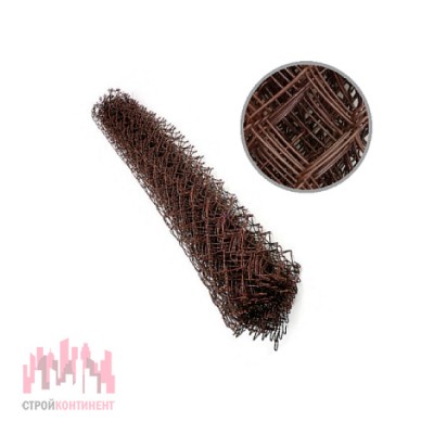 Сетка рабица в ПВХ 1,8 м*10 м., 2,4 мм. (ячейка 55*55 мм) коричневая